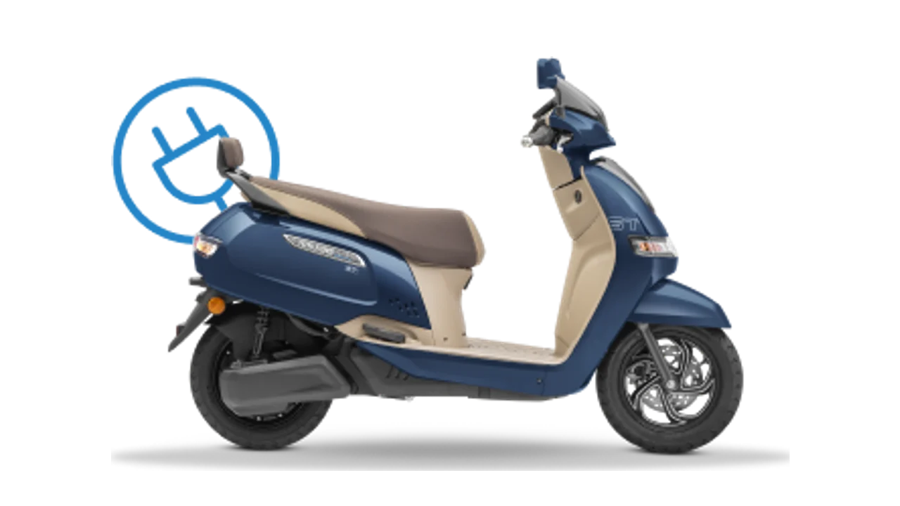 TVS iQube electric scooter, right side view