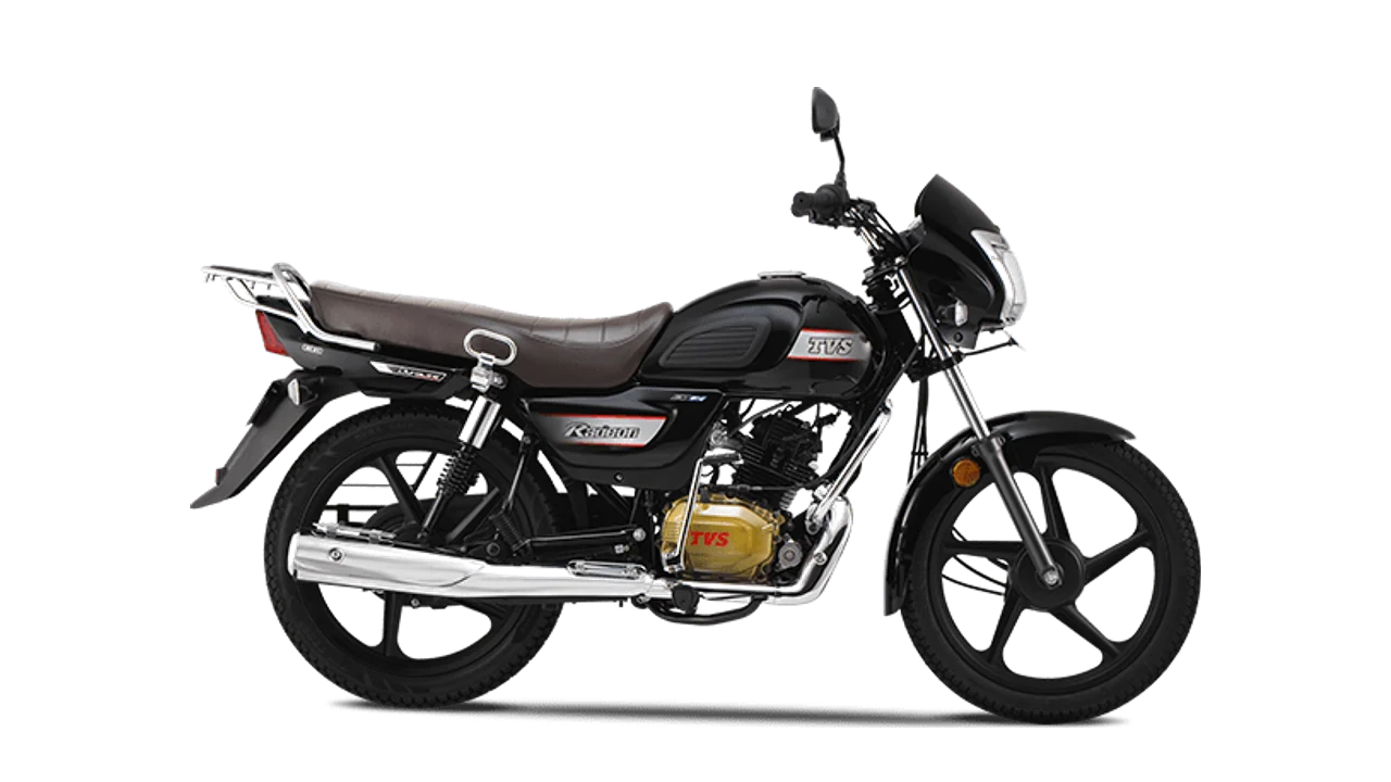 TVS Radeon commuter motorcycle, right side view
