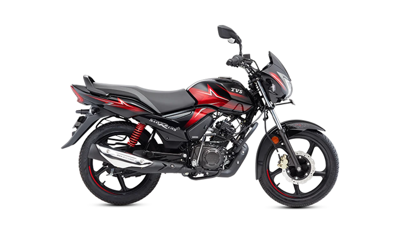 TVS Star City Plus commuter motorcycle, right side view